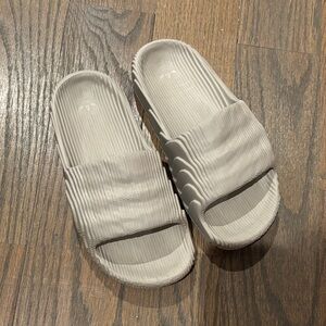Adidas Light Gray Slide Sandals